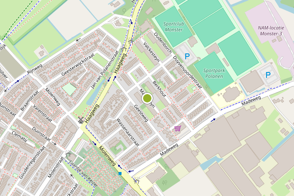 Ambulance-melding op Madesteyn, Monster op 1 augustus, kaart-overzicht
