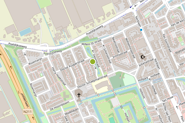Ambulance-melding op Irenestraat, Wateringen op 2 augustus, kaart-overzicht