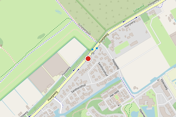 Brandweer-melding op Haagweg, Monster op 2 augustus, kaart-overzicht