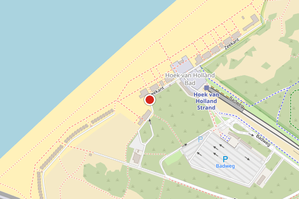 Brandweer-melding op Zeekant, Hoek van Holland op 3 augustus, kaart-overzicht