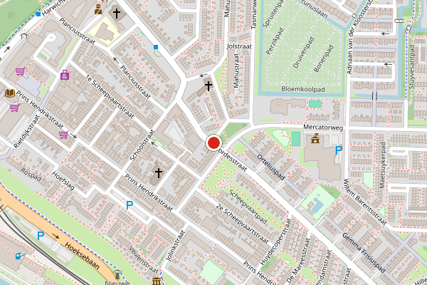 Brandweer-melding op De Cordesstraat, Hoek van Holland op 4 augustus, kaart-overzicht