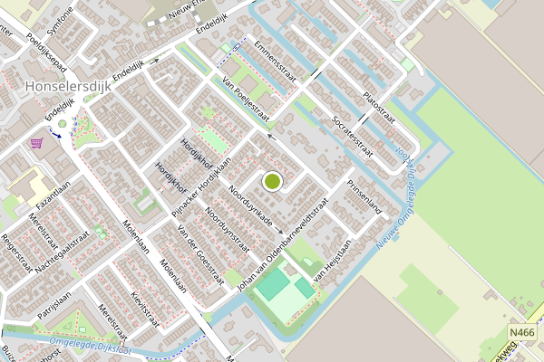 Ambulance-melding op Van der Trappenstraat, Honselersdijk op 20 mei, kaart-overzicht