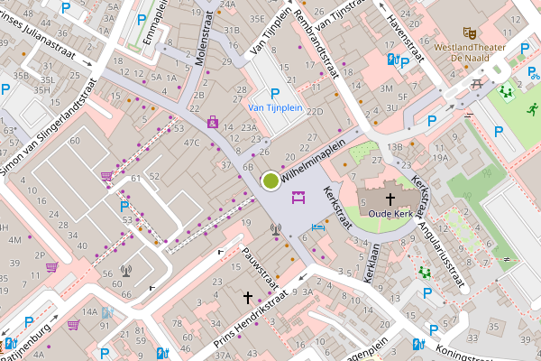 Ambulance-melding op Wilhelminaplein, Naaldwijk op 6 augustus, kaart-overzicht