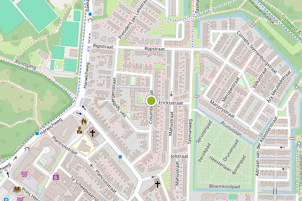 Ambulance-melding op Columbusstraat, Hoek van Holland op 24 mei, kaart-overzicht