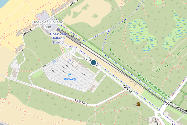 Politie-melding op Badweg, Hoek van Holland op 24 mei, kaart-overzicht