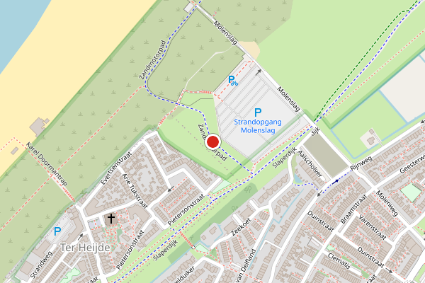 Brandweer-melding op Zandmotorpad, Monster op 25 mei, kaart-overzicht