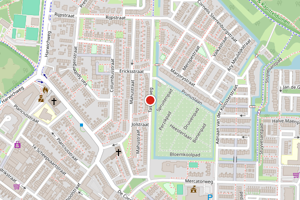 Brandweer-melding op Tasmanweg, Hoek van Holland op 29 mei, kaart-overzicht