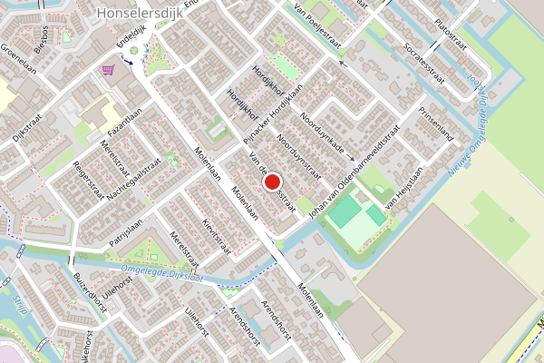 Brandweer-melding op Van der Goesstraat, Honselersdijk op 2 juni, kaart-overzicht
