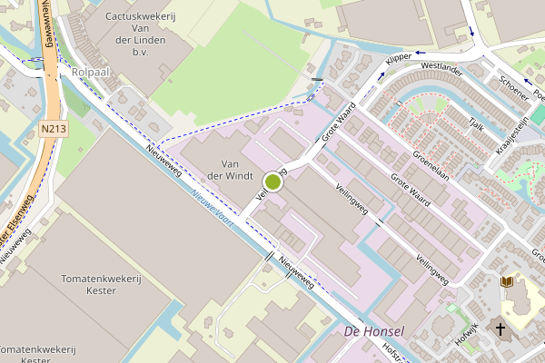 Ambulance-melding op Veilingweg, Honselersdijk op 2 juni, kaart-overzicht