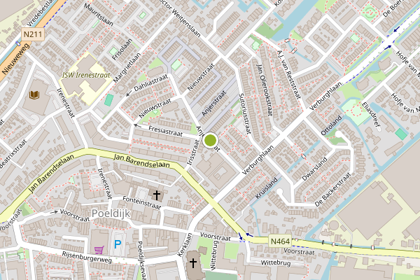 Ambulance-melding op Anjerstraat, Poeldijk op 3 juni, kaart-overzicht