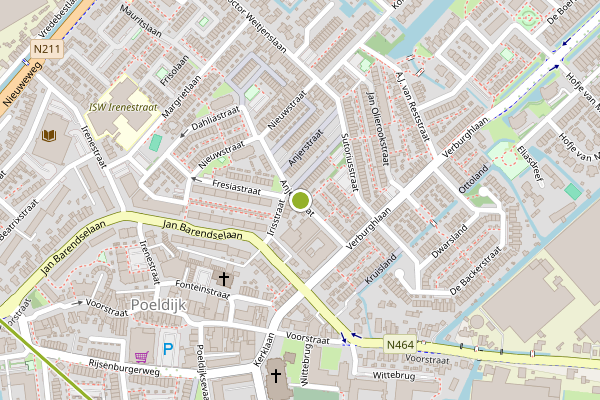 Ambulance-melding op Anjerstraat, Poeldijk op 3 juni, kaart-overzicht