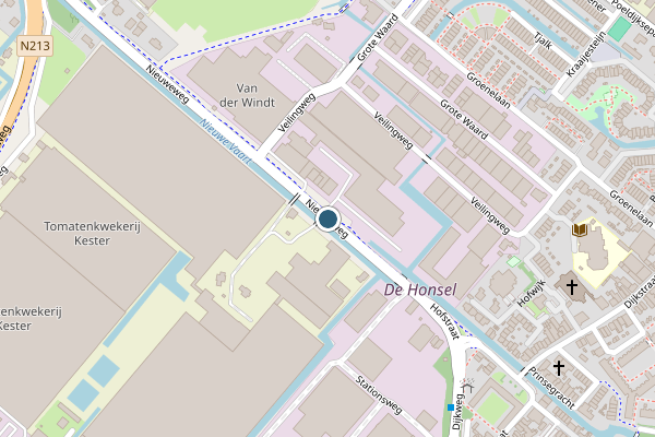 Politie-melding op Nieuweweg, Honselersdijk op 4 juni, kaart-overzicht