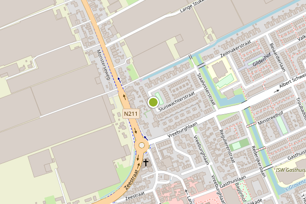 Ambulance-melding op Sluiswachterstraat, 's-Gravenzande op 8 juni, kaart-overzicht