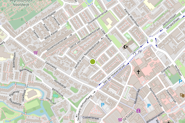 Ambulance-melding op Catharina van Heenvlietstraat, Naaldwijk op 8 juni, kaart-overzicht