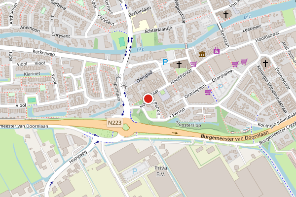 Brandweer-melding op Hoofdstraat, De Lier op 9 juni, kaart-overzicht