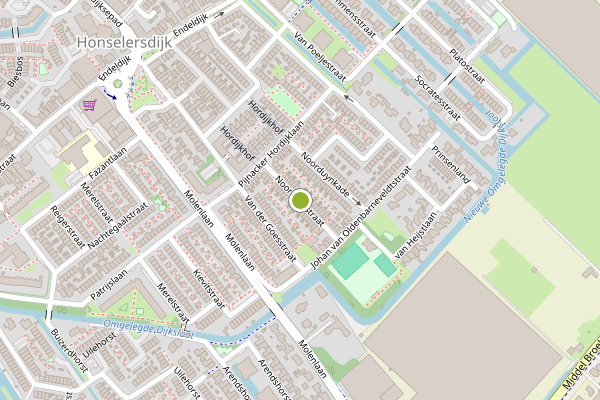 Ambulance-melding op Noorduynstraat, Honselersdijk op 9 juni, kaart-overzicht
