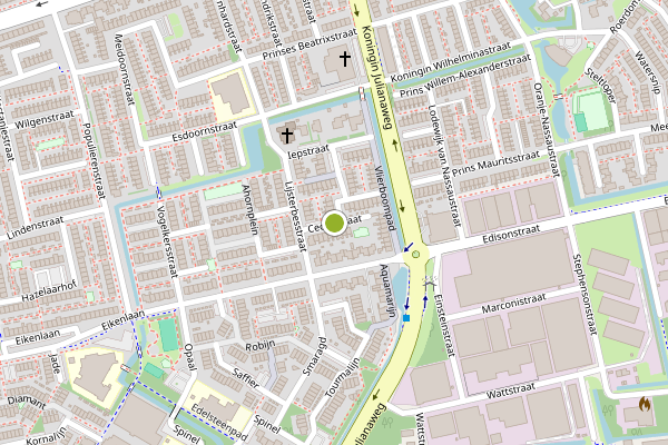 Ambulance-melding op Cederstraat, 's-Gravenzande op 14 juni, kaart-overzicht