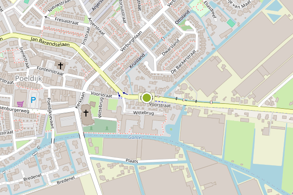 Ambulance-melding op Voorstraat, Poeldijk op 17 juni, kaart-overzicht
