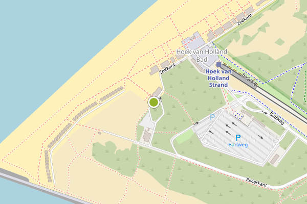 Ambulance-melding op Zeekant, Hoek van Holland op 20 juni, kaart-overzicht