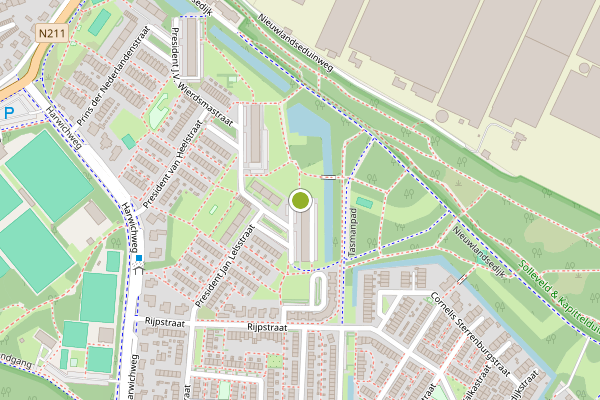 Ambulance-melding op President J.V. Wierdsmastraat, Hoek van Holland op 21 juni, kaart-overzicht
