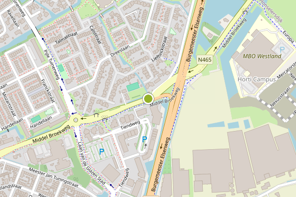 Ambulance-melding op Middel Broekweg, Naaldwijk op 6 mei, kaart-overzicht