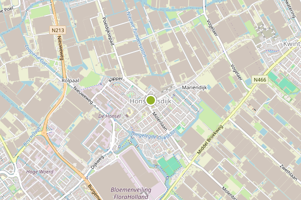 Ambulance-melding op pand, Honselersdijk op 23 juni, kaart-overzicht