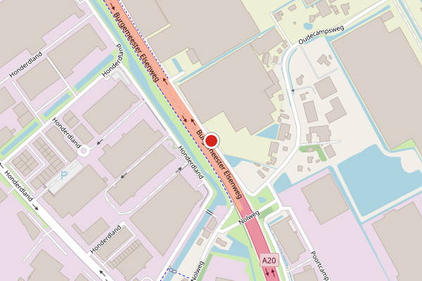 Brandweer-melding op Burgemeester Elsenweg, De Lier op 23 juni, kaart-overzicht