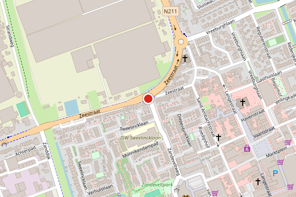 Brandweer-melding op Zandeveltweg, 's-Gravenzande op 5 mei, kaart-overzicht