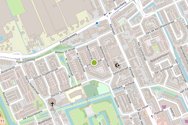 Ambulance-melding op Emmastraat, Wateringen op 3 mei, kaart-overzicht