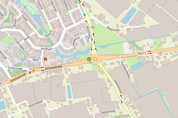 Ambulance-melding op Emmastraat, Monster op 27 april, kaart-overzicht