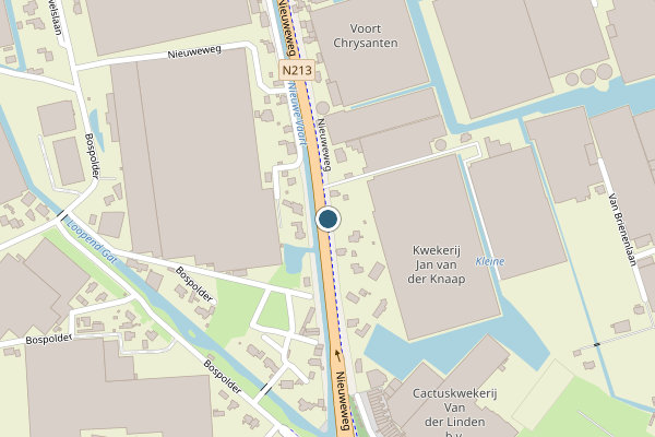 Politie-melding op Nieuweweg, Honselersdijk op 22 april, kaart-overzicht