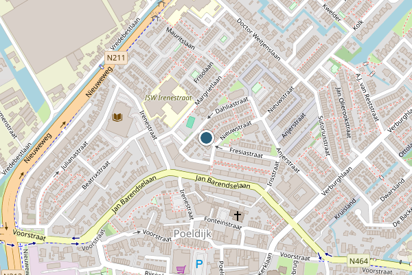 Politie-melding op Rozenstraat, Poeldijk op 29 april, kaart-overzicht