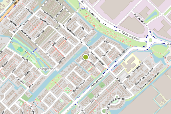 Ambulance-melding op Voorde, Poeldijk op 25 april, kaart-overzicht