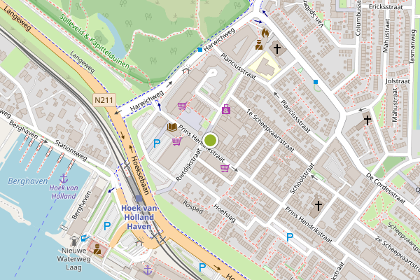 Ambulance-melding op Prins Hendrikstraat, Hoek van Holland op 25 juni, kaart-overzicht