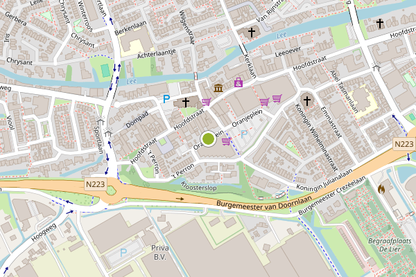 Ambulance-melding op Oranjeplein, De Lier op 24 april, kaart-overzicht