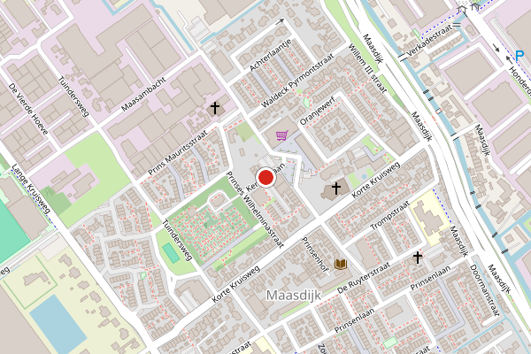 Brandweer-melding op Kerkhoflaan, Maasdijk op 30 april, kaart-overzicht