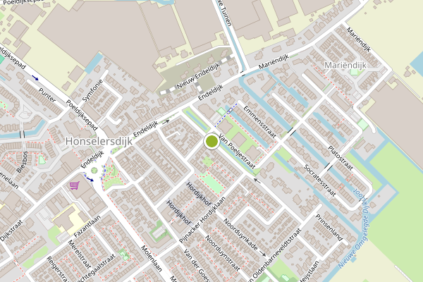 Ambulance-melding op Burgemeester Hoogenboomstraat, Honselersdijk op 25 juni, kaart-overzicht