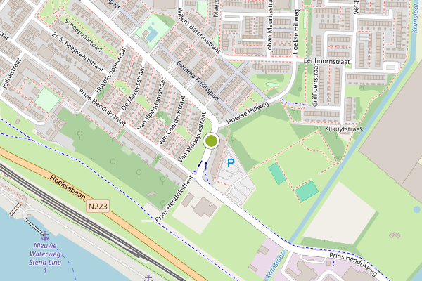 Ambulance-melding op De Houtmanstraat, Hoek van Holland op 25 juni, kaart-overzicht