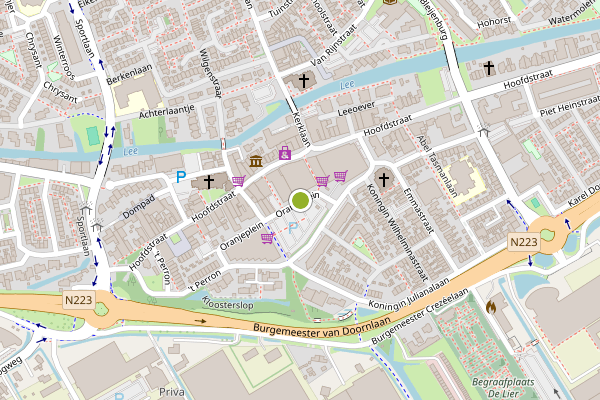 Ambulance-melding op Oranjeplein, De Lier op 26 juni, kaart-overzicht