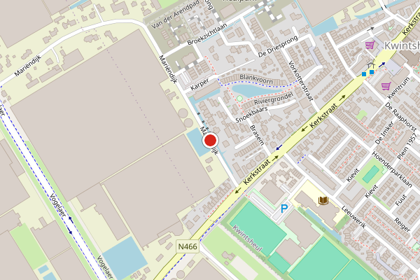 Brandweer-melding op Mariendijk, Kwintsheul op 27 juni, kaart-overzicht